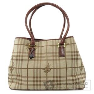 Burberry Checked Canvas Tote Bag